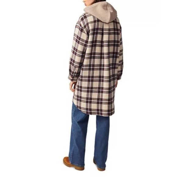 BA&SH women's prago check plaid oversized silhouette hooded coat size M ($688) - Picture 3 of 12
